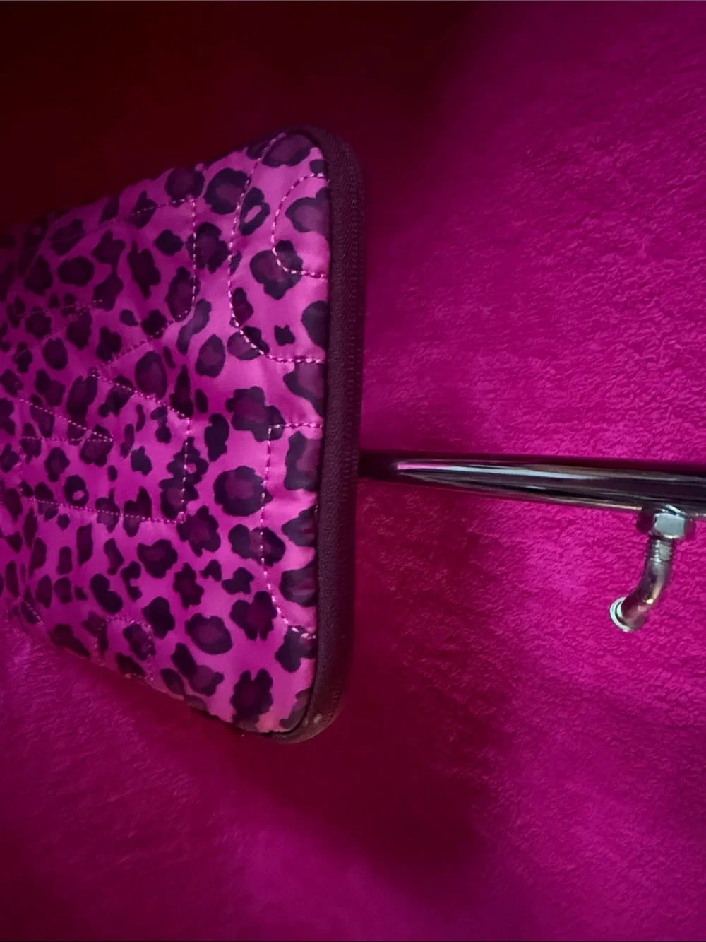 Marc Jacob Hot Pink and Black Leopard Quilted I  pad case Pouch